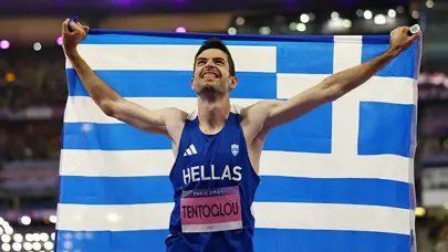 Uzun atlamada altın madalya Miltiadis Tentoglou'nun