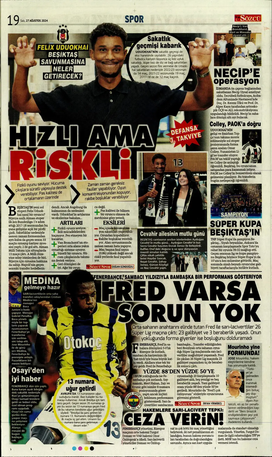 "Şok eden Ferdi Kadıoğlu gerçeği" | Sporun manşetleri - 30
