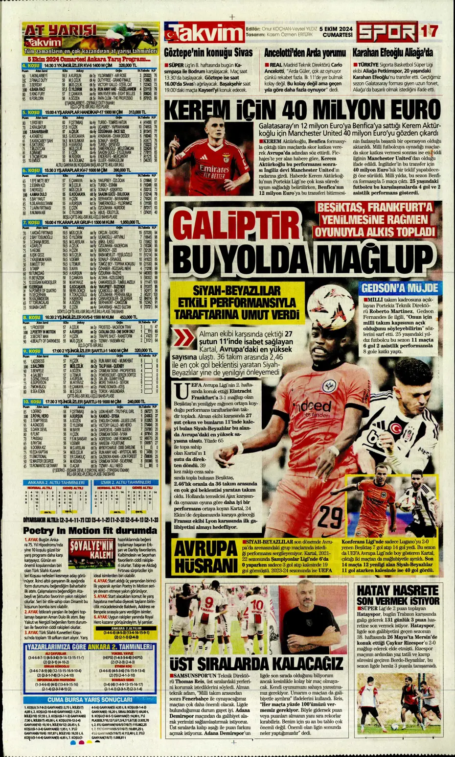 "Mourinho radara girdi" | Sporun manşetleri (5 Ekim 2024) - 36