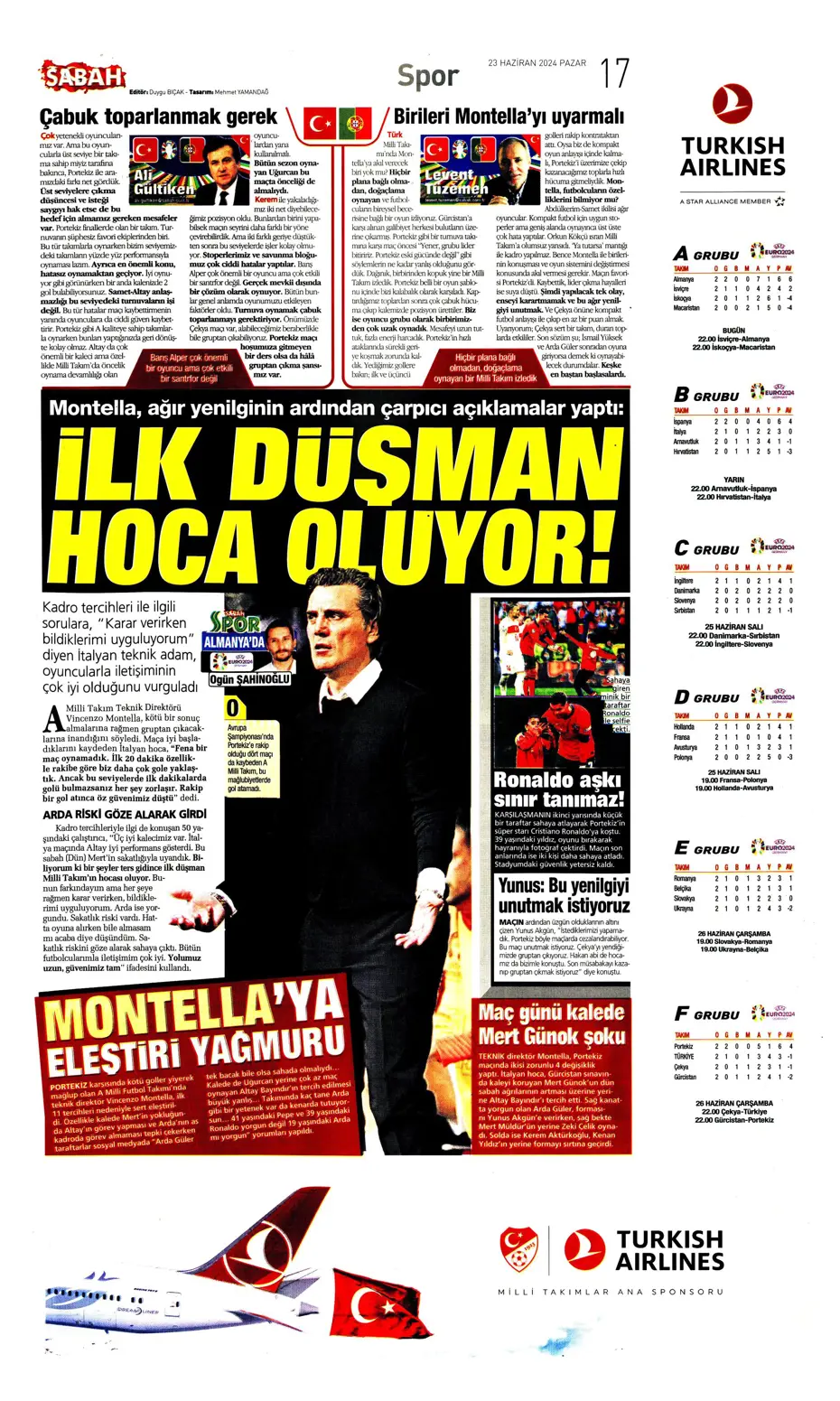 "Liderlik gitti tur elimizde" | Sporun Manşetleri (23 Haziran 2024) - 35