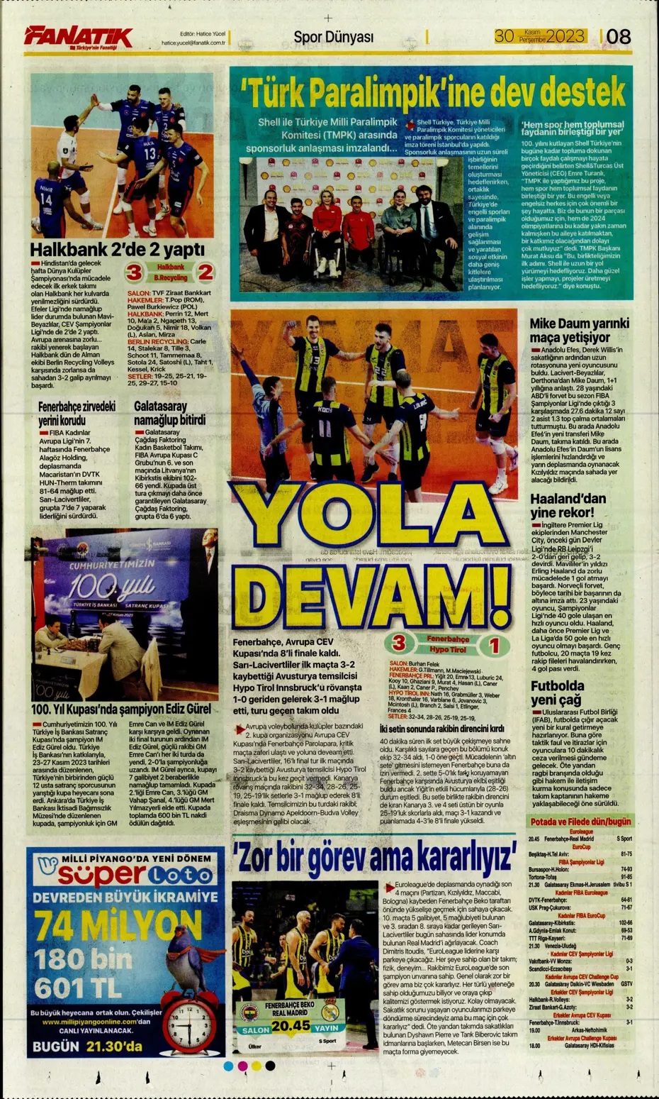 "Çok büyüksün Hakim Bey" | Sporun manşetleri (30 Kasım 2023) - 12 "Çok büyüksün Hakim Bey" | Sporun manşetleri (30 Kasım 2023) - 12