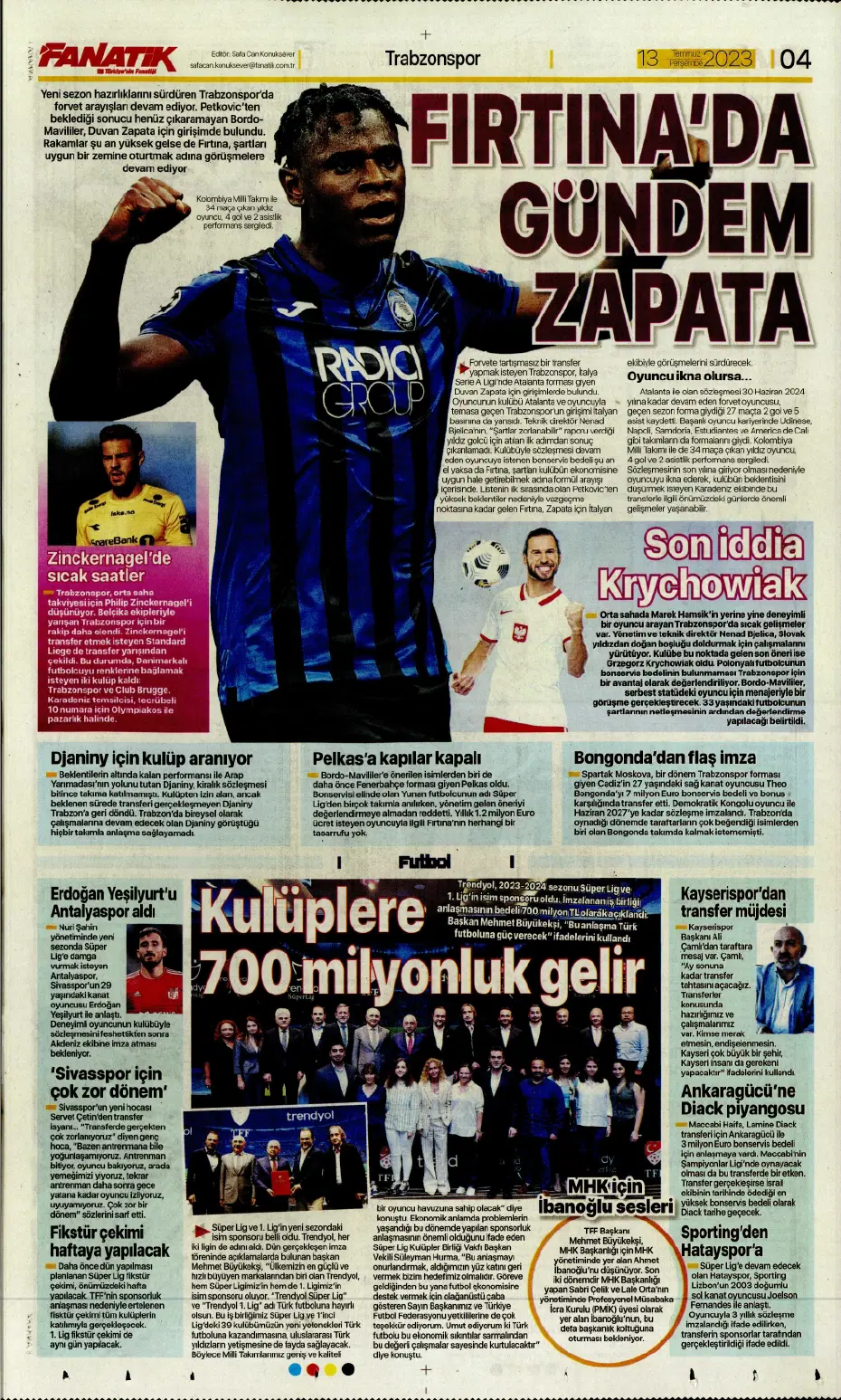 "Aslan Thiago" | Sporun manşetleri (13 Temmuz 2023) - 6