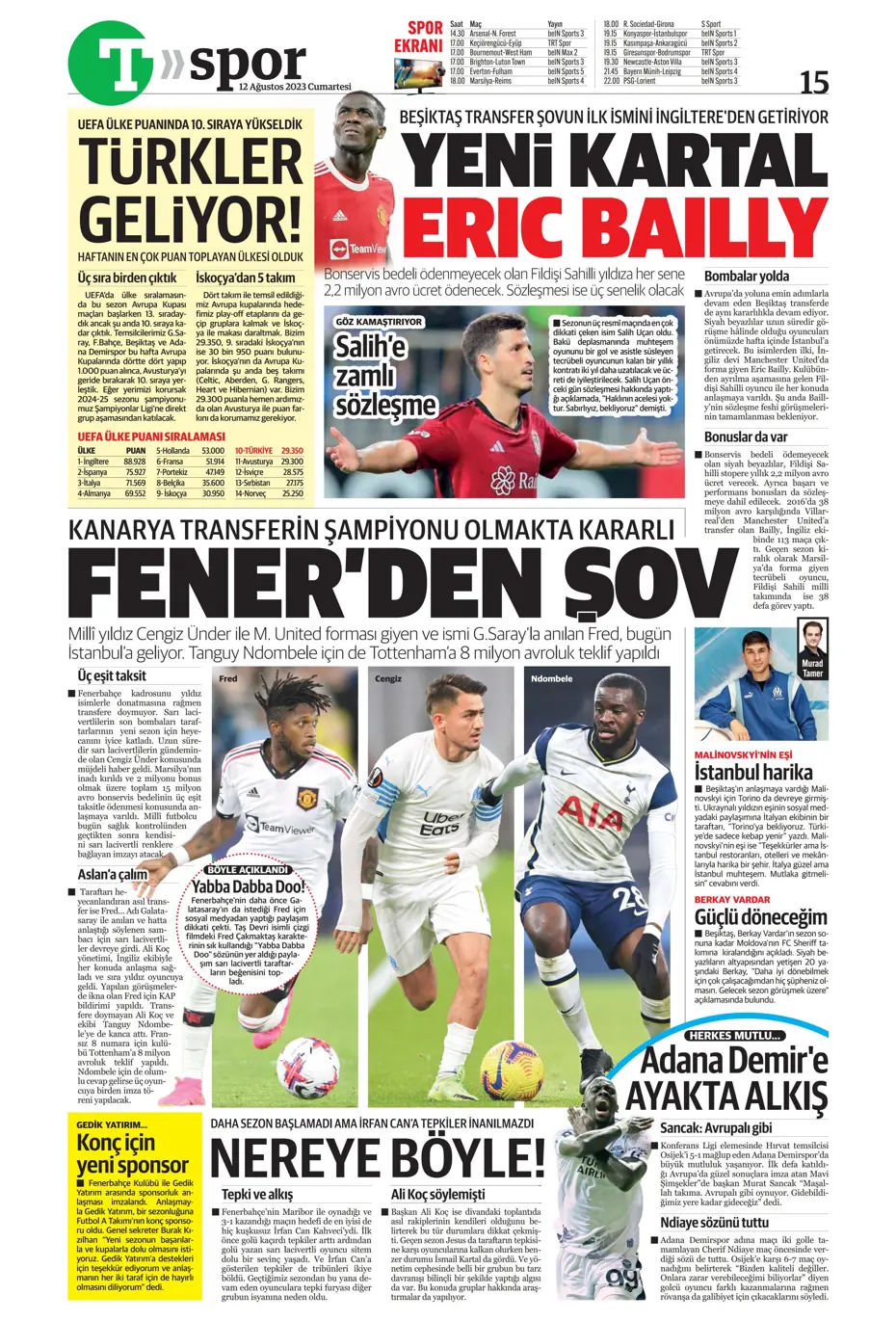 "Galatasaray'la anlaştım, bırakın gideyim" | Sporun manşetleri (12 Ağustos 2023) - 39