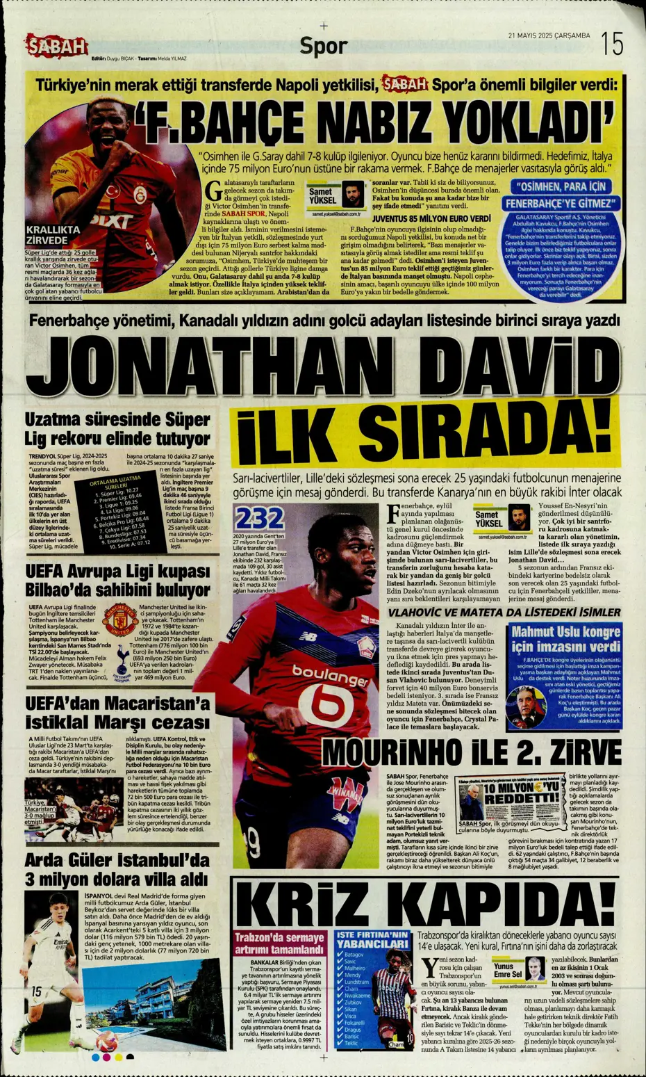 "İşte Sane teklifi" | Sporun manşetleri - 23