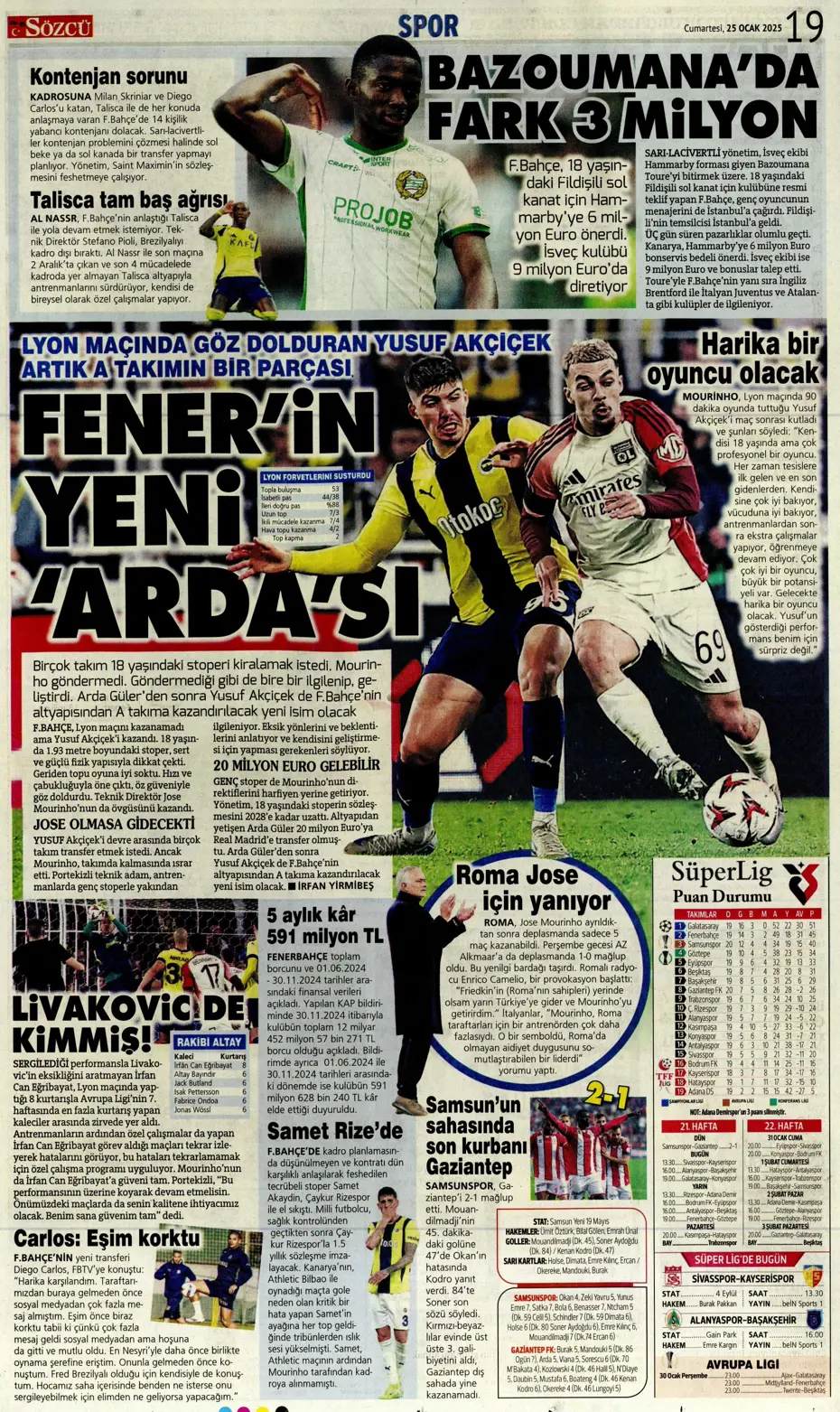 "UEFA bizi birbirimize düşürecek!" | Sporun manşetleri (25 Ocak 2025) - 29