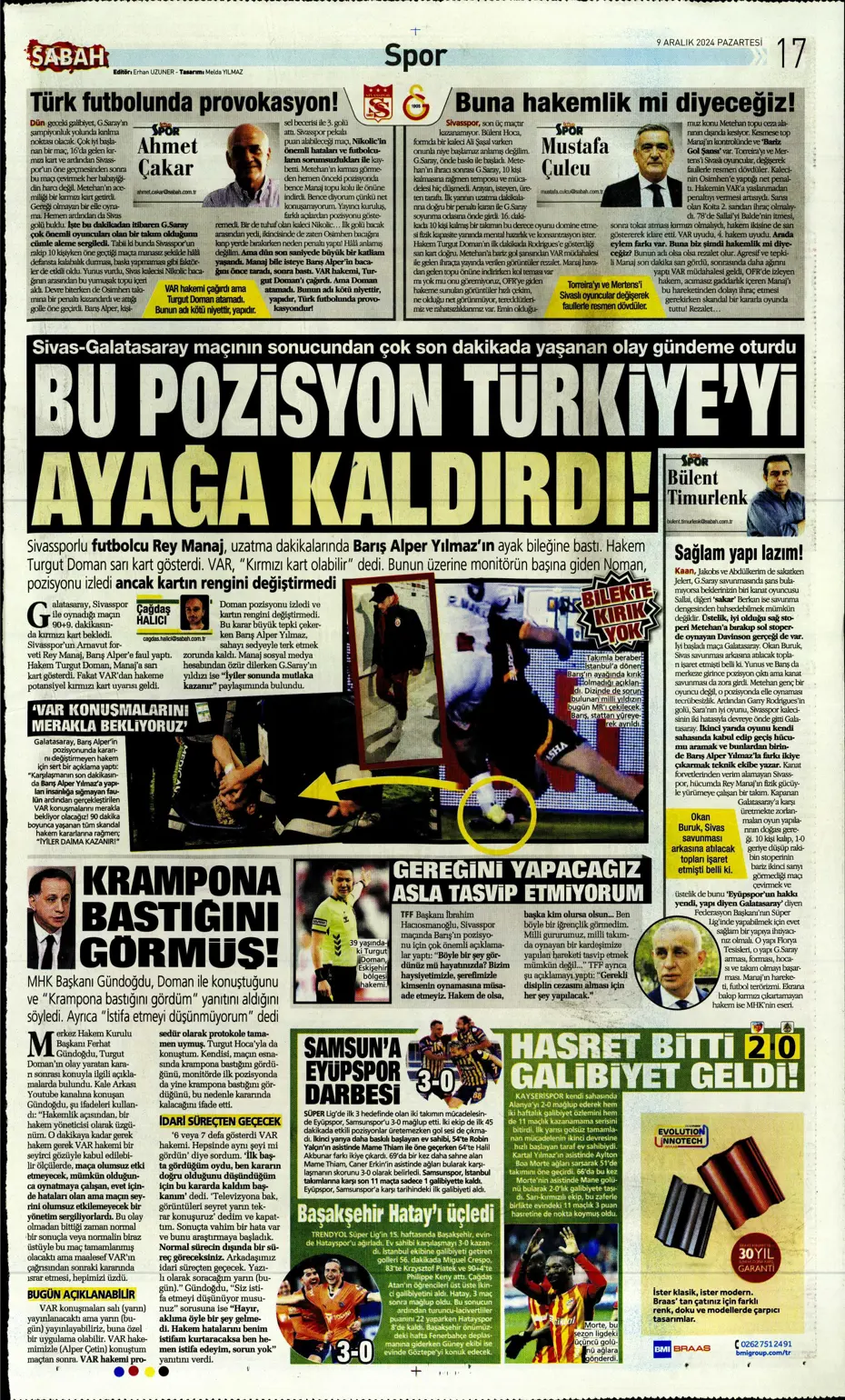 "Hakem katliamı" | Sporun manşetleri - 20 "Hakem katliamı" | Sporun manşetleri - 20