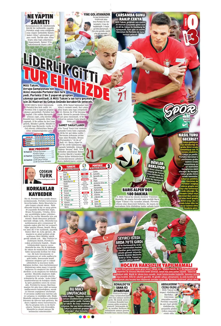 "Liderlik gitti tur elimizde" | Sporun Manşetleri (23 Haziran 2024) - 33