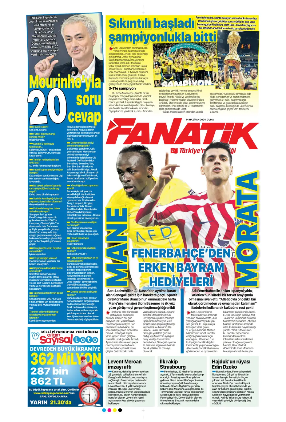 "A Milli Takım'da İrfan Can şoku" | Sporun manşetleri (14 Haziran 2024) - 7 "A Milli Takım'da İrfan Can şoku" | Sporun manşetleri (14 Haziran 2024) - 7