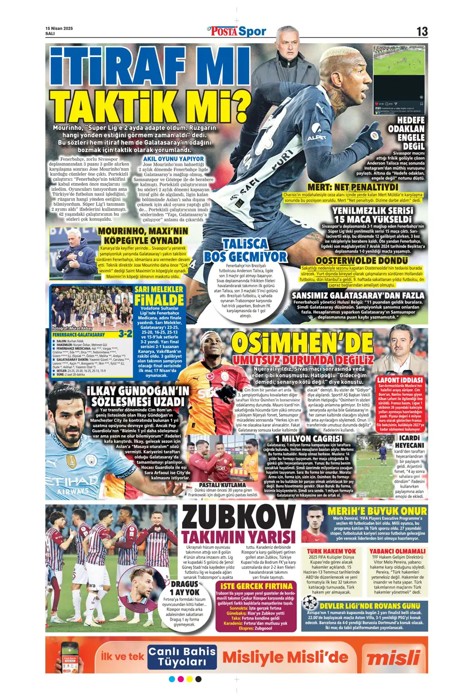 "Aslan'da De Bruyne hazırlığı" | Sporun manşetleri - 23 "Aslan'da De Bruyne hazırlığı" | Sporun manşetleri - 23