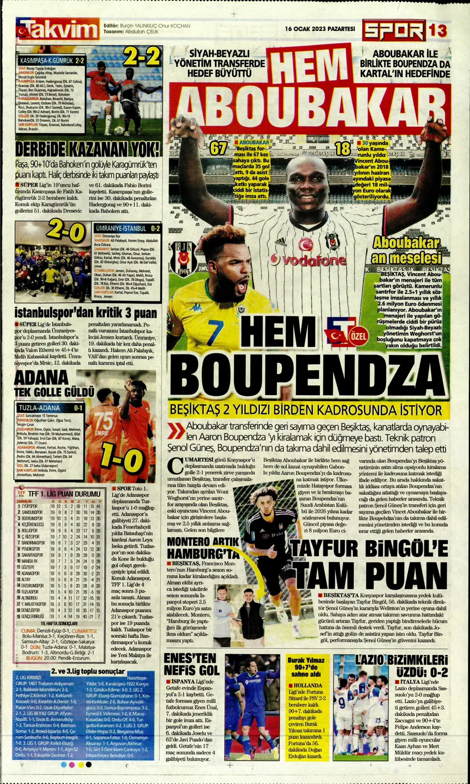 Sporun Manşetleri (16 Ocak 2023) - 35