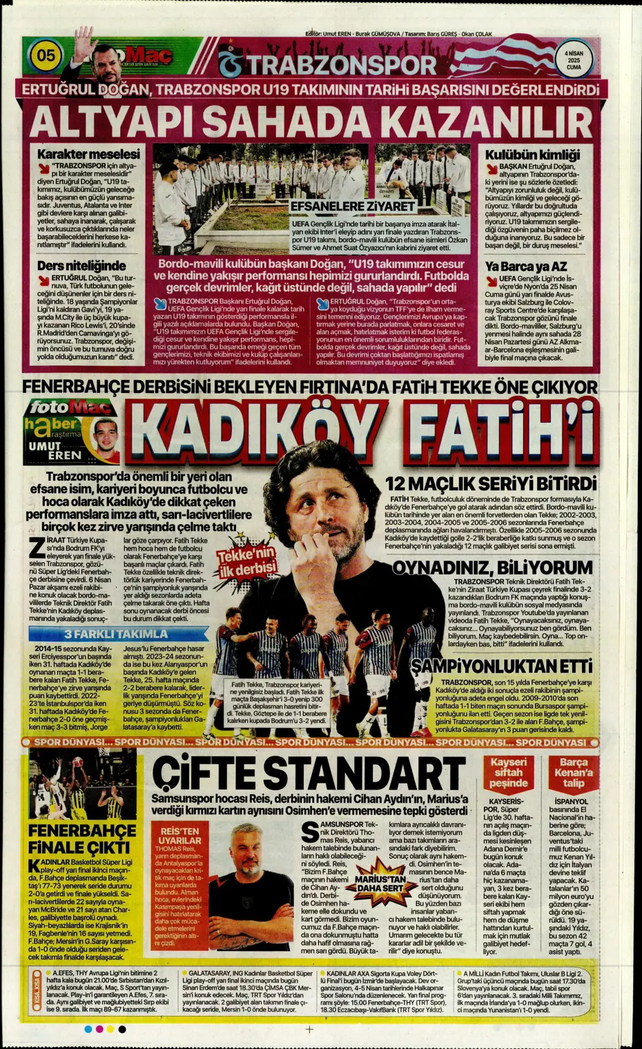 "Derbideki kavgalara ağır fatura" | Sporun manşetleri - 13