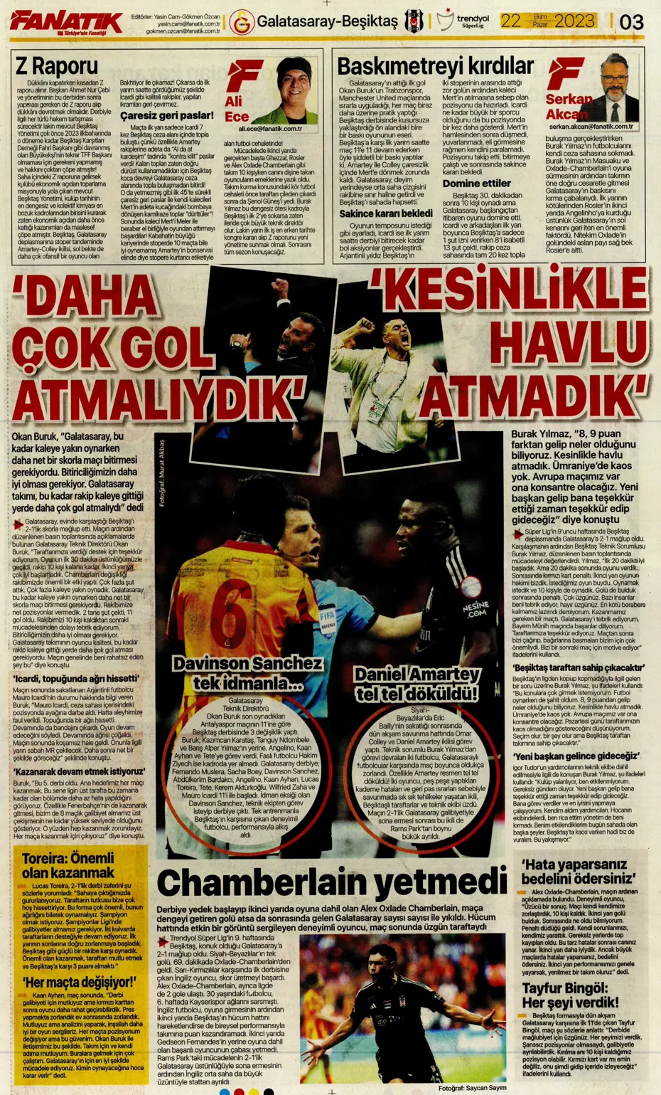"Derbilerin Aslanı" | Sporun manşetleri (22 Ekim 2023) - 4