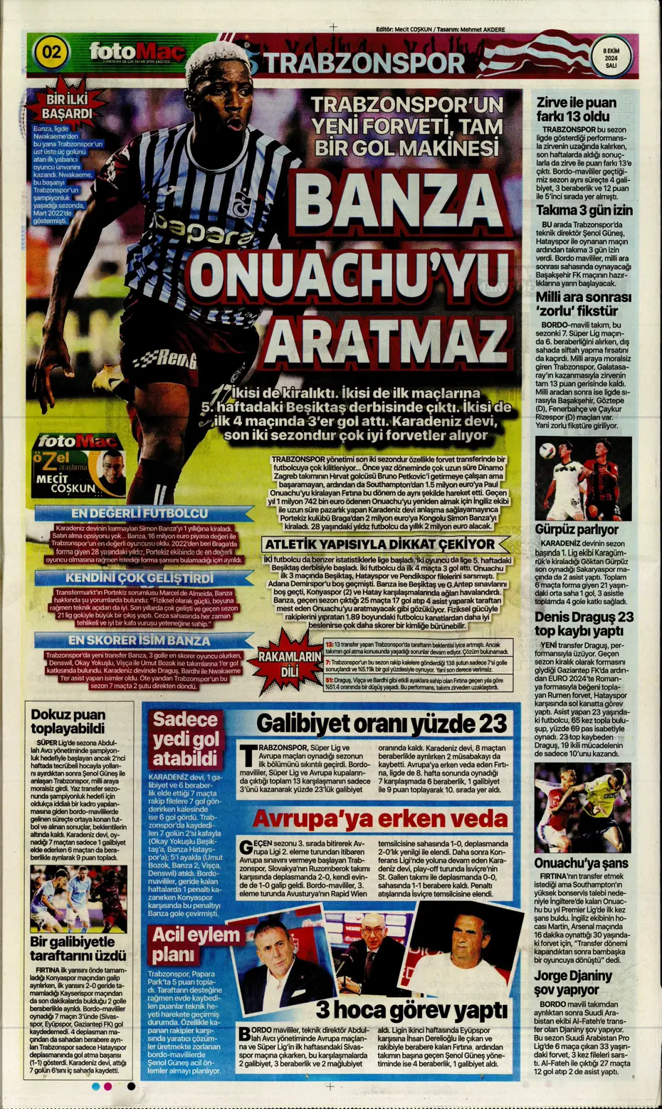"Fenerbahçe'ye sürpriz golcü" | Sporun manşetleri (8 Ekim 2024) - 12
