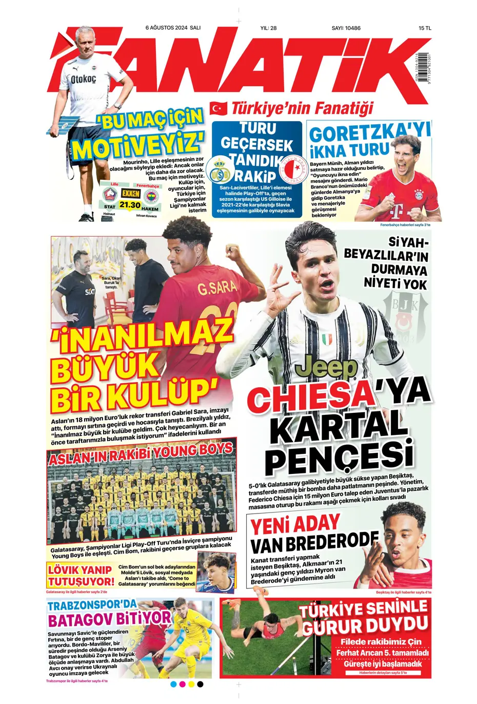 "Kartal'dan Cengiz sürprizi" | Sporun manşetleri (6 Ağustos 2024) - 3 "Kartal'dan Cengiz sürprizi" | Sporun manşetleri (6 Ağustos 2024) - 3