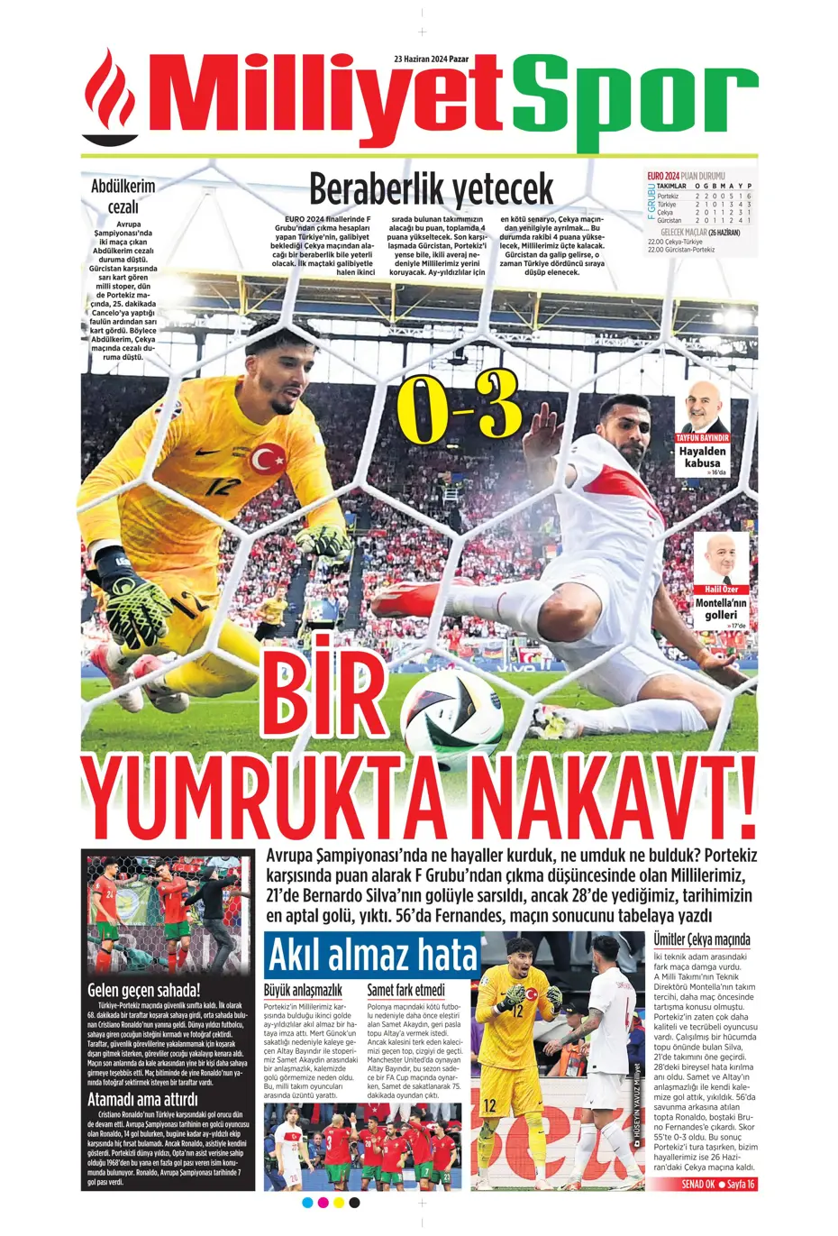 "Liderlik gitti tur elimizde" | Sporun Manşetleri (23 Haziran 2024) - 25