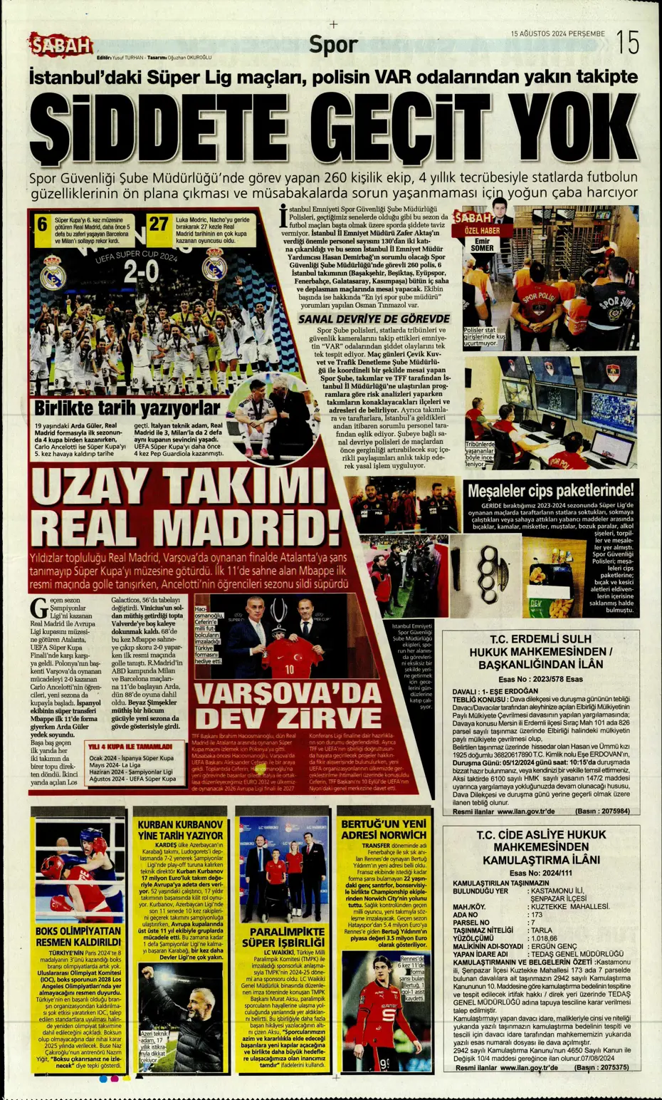 "Muci'yle yol ayrımı" | Sporun manşetleri (15 Ağustos 2024) - 25