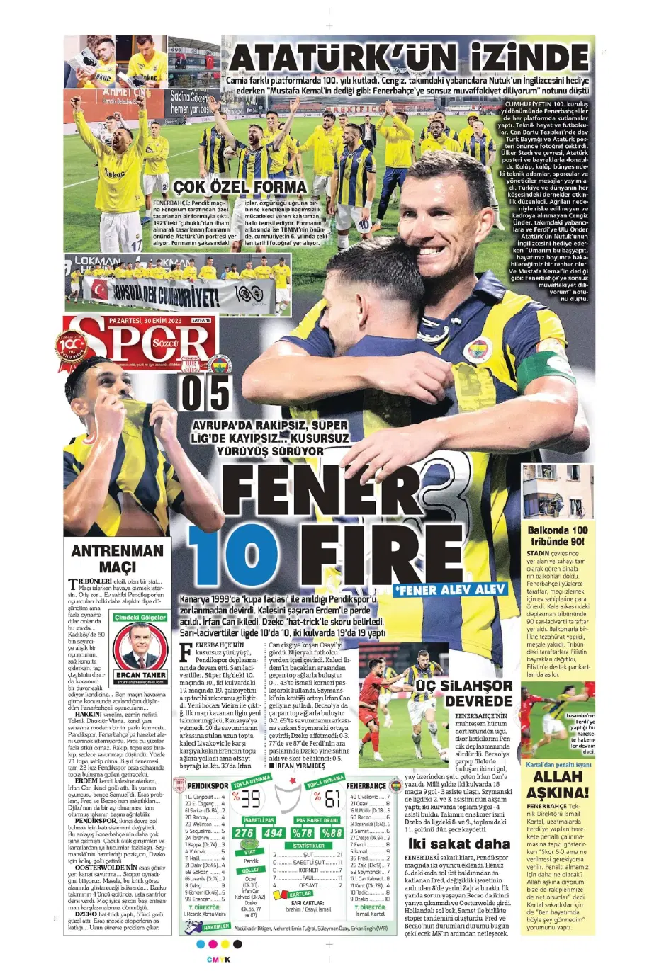 "Fenerbahçe kasırgası" | Sporun manşetleri (30 Ekim 2023) - 27