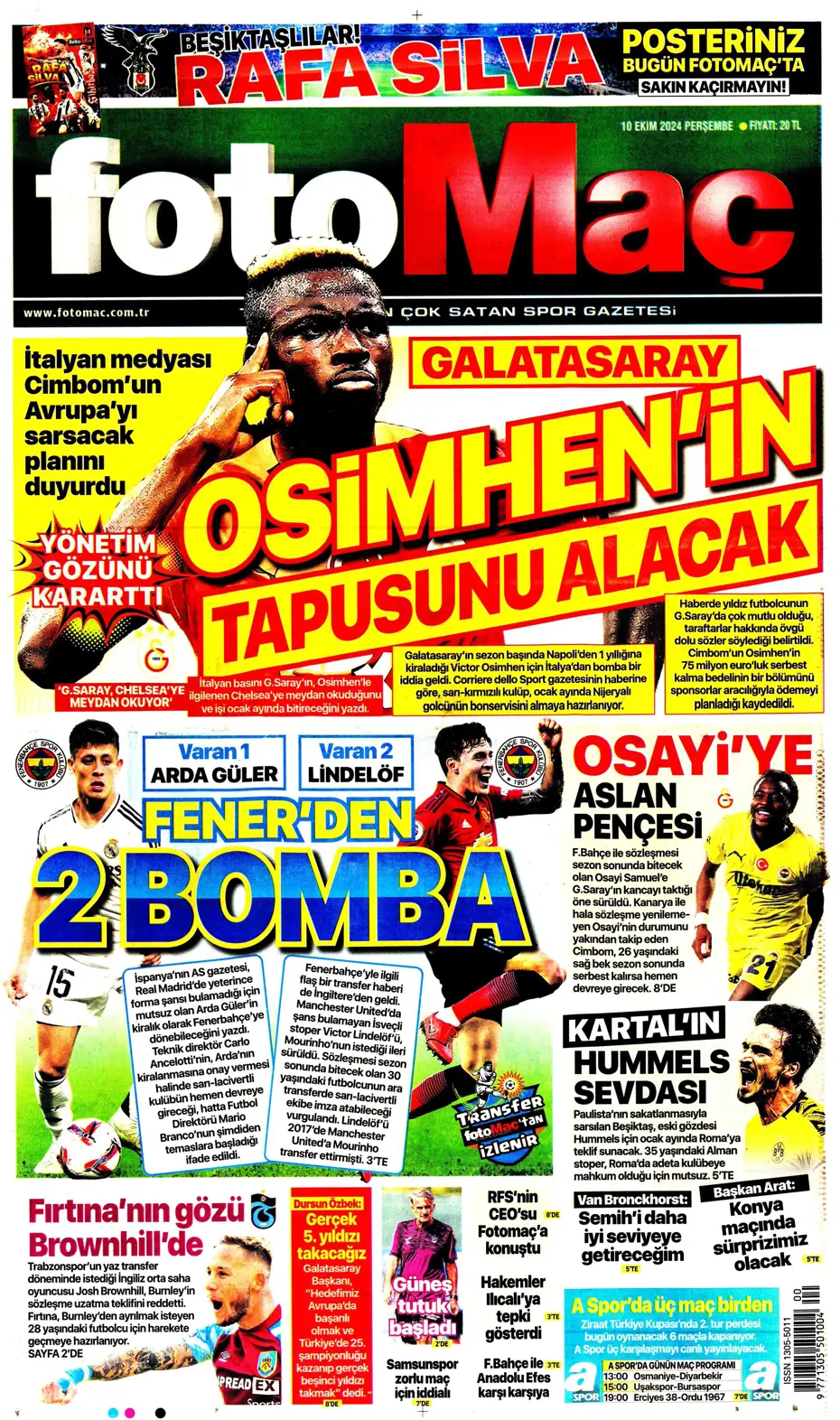 "Dybala bombası" | Sporun manşetleri (10 Ekim 2024) - 8