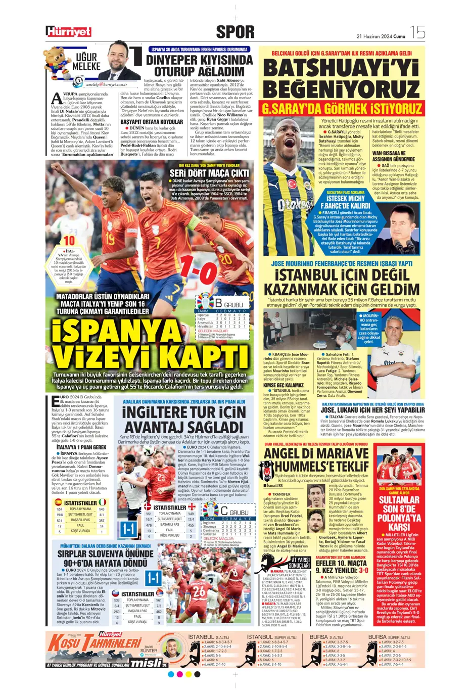 "Bir yıl daha G.Saray'dayım" | Sporun manşetleri (21 Haziran 2024) - 19 "Bir yıl daha G.Saray'dayım" | Sporun manşetleri (21 Haziran 2024) - 19