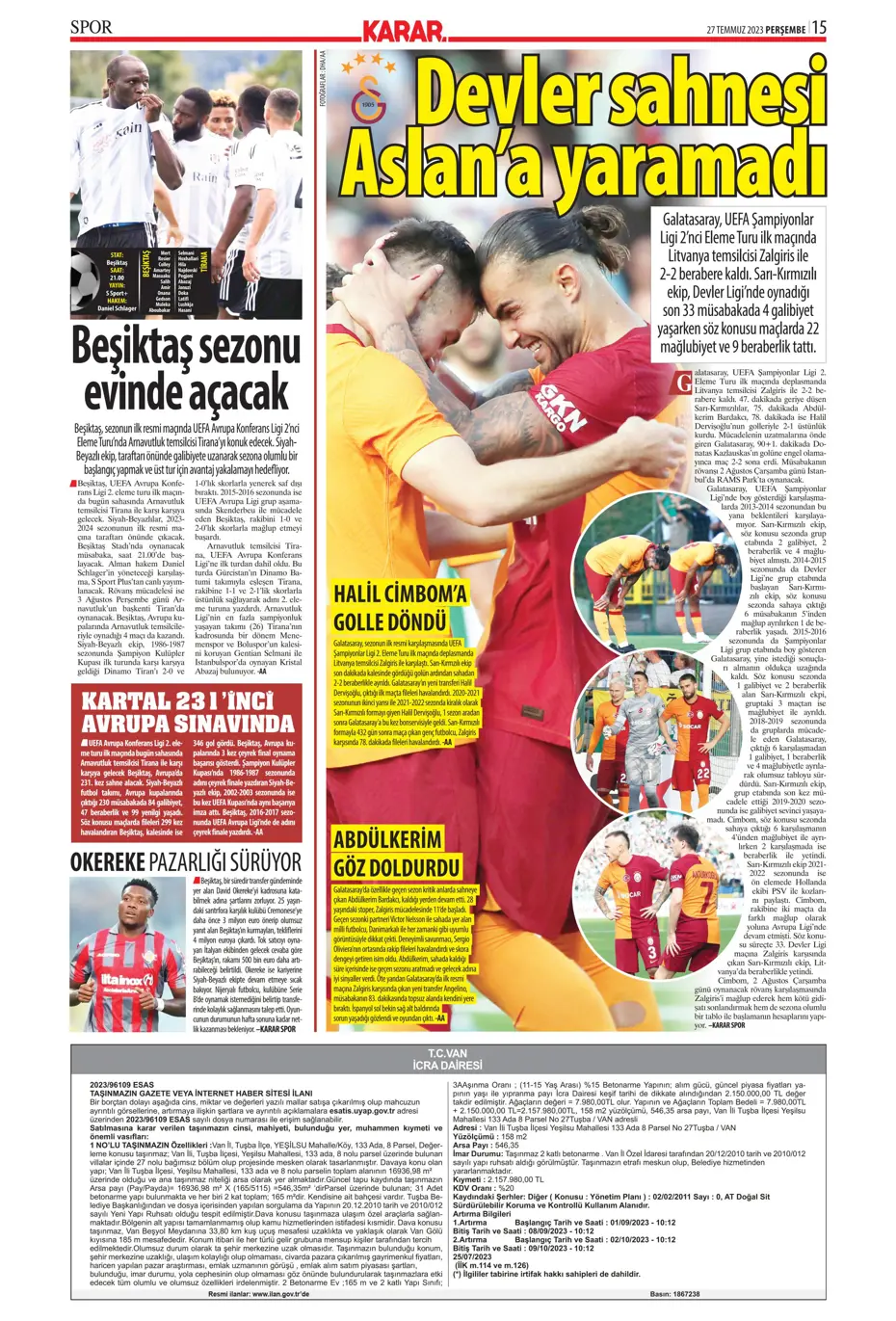 "Fenerbahçe'den gövde gösterisi" | Sporun manşetleri (27 Temmuz 2023) - 30 "Fenerbahçe'den gövde gösterisi" | Sporun manşetleri (27 Temmuz 2023) - 30