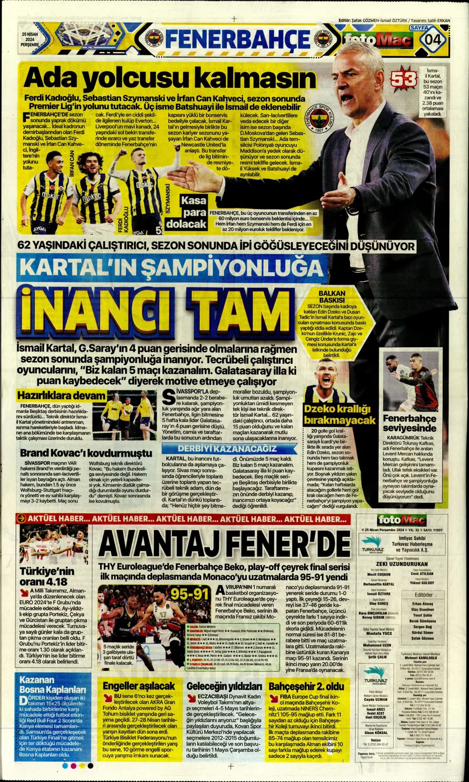 "Yeni sezona yeni Fenerbahçe" | Sporun manşetleri - 15