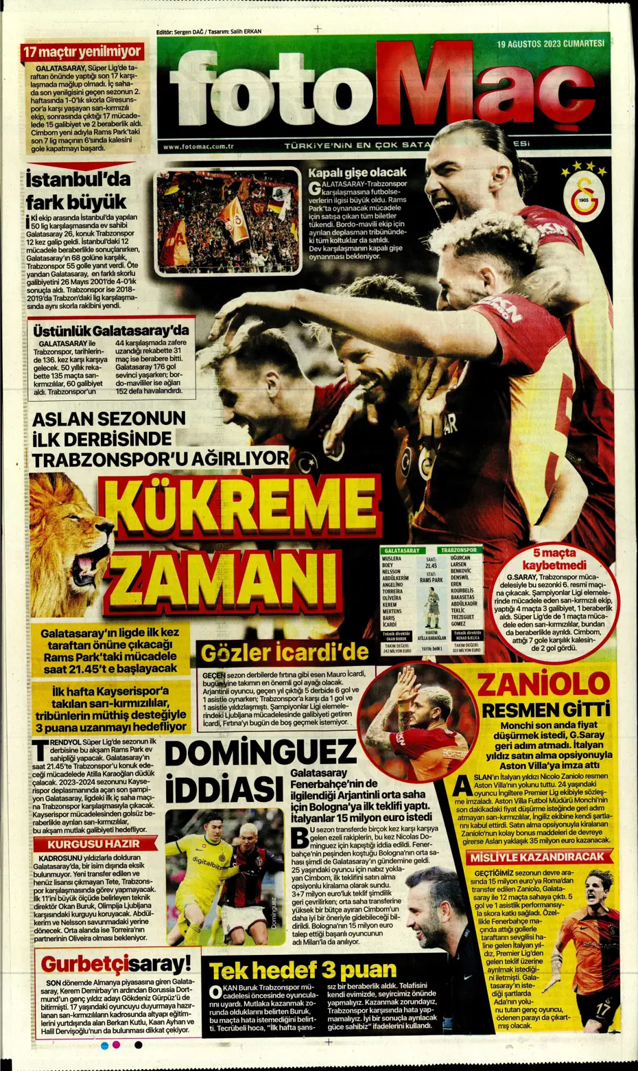"Ramos'ta büyük kapışma" | Sporun Manşetleri (19 Ağustos 2023) - 17