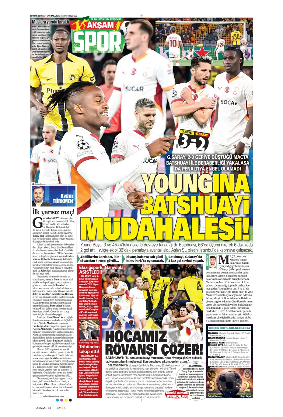 "Batman bile kurtaramadı" | Sporun manşetleri (22 Ağustos 2024) - 5 "Batman bile kurtaramadı" | Sporun manşetleri (22 Ağustos 2024) - 5