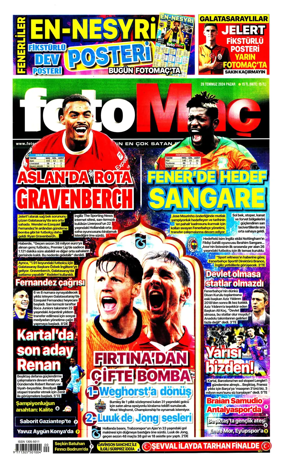 "Aslan'da rota Gravenberch" | Sporun Manşetleri (28 Temmuz 2024) - 5 "Aslan'da rota Gravenberch" | Sporun Manşetleri (28 Temmuz 2024) - 5