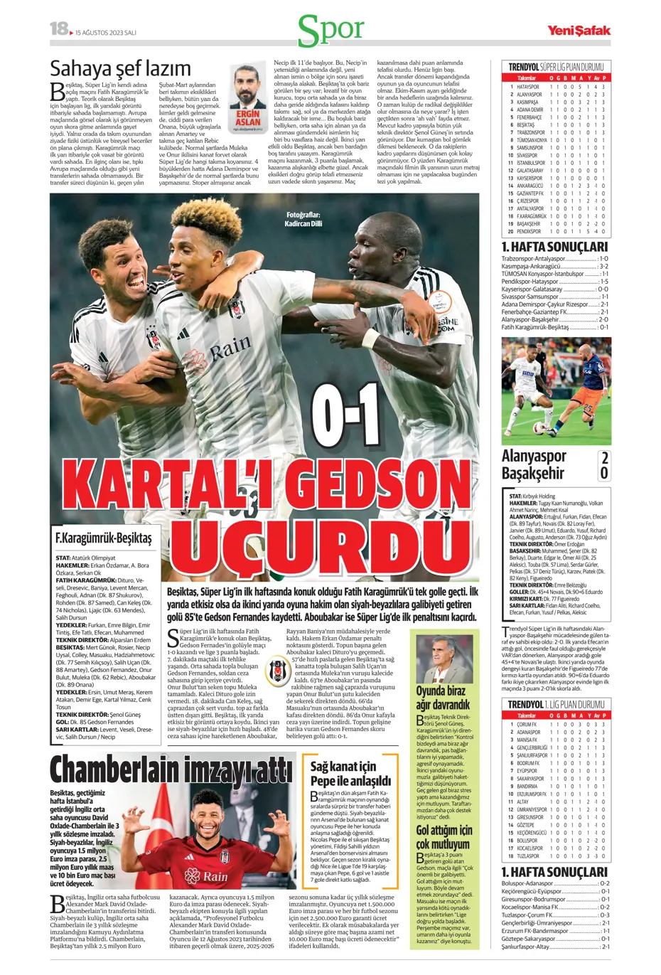 "Kartal'ı Gedson uçurdu" | Sporun Manşetleri - 45