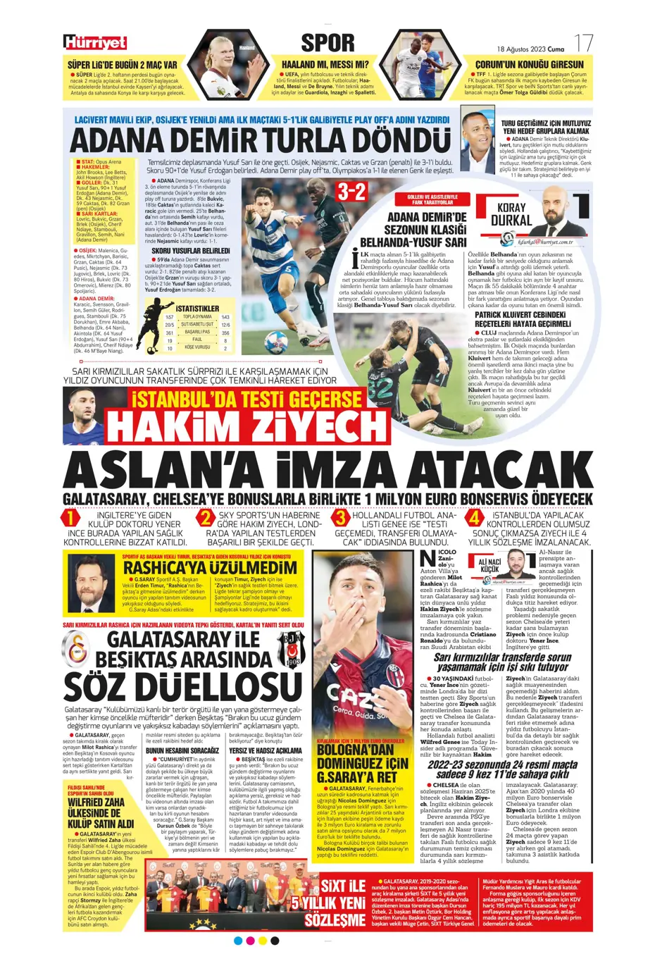 "Türkler geliyor" | Sporun Manşetleri (18 Ağustos 2023) - 20 "Türkler geliyor" | Sporun Manşetleri (18 Ağustos 2023) - 20