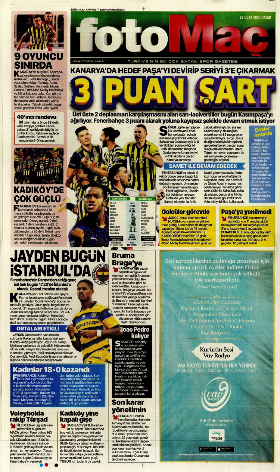Sporun Manşetleri (29 Ocak 2023) - 16