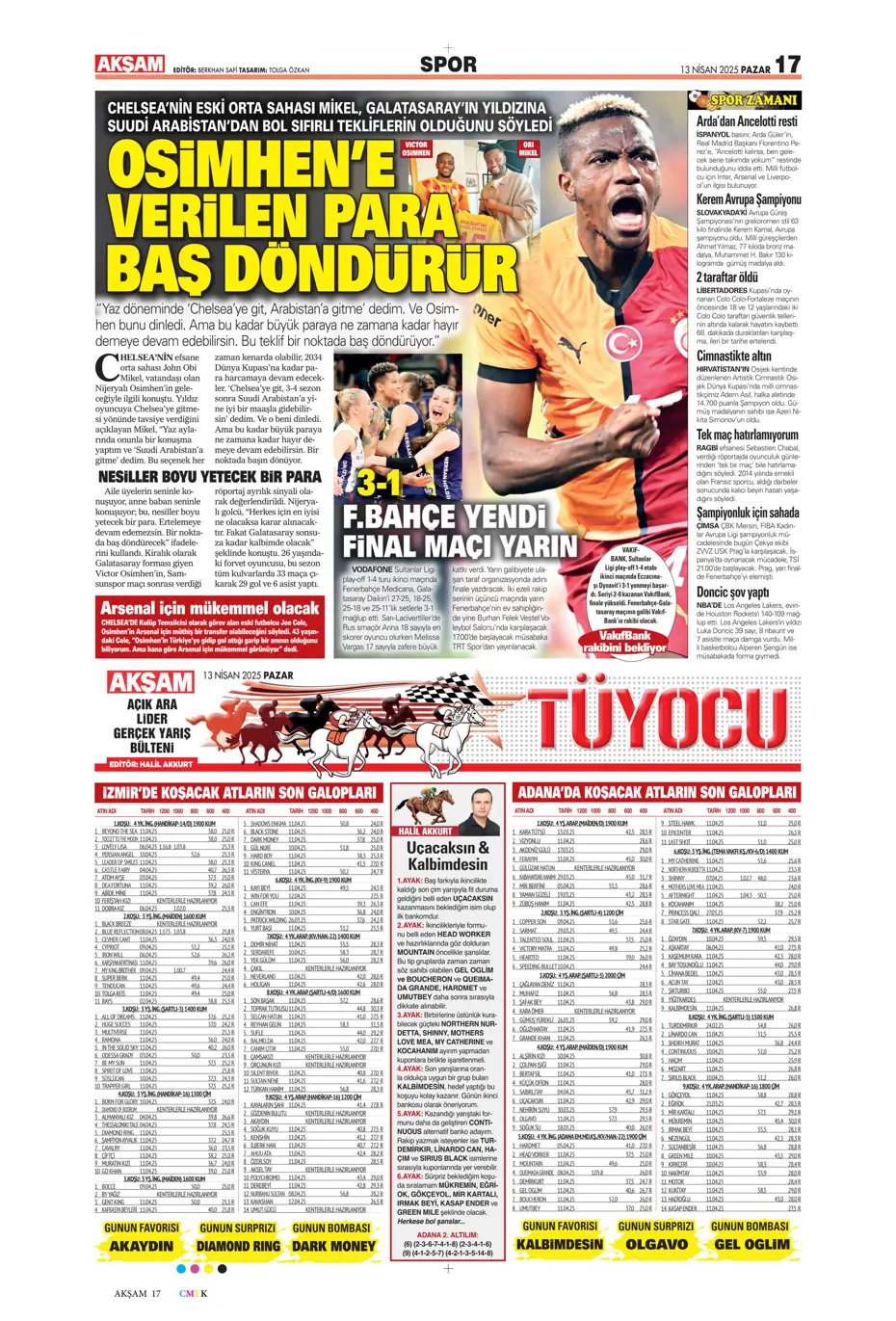 "Dzeko'nun yerine Müller" | Sporun manşetleri - 4