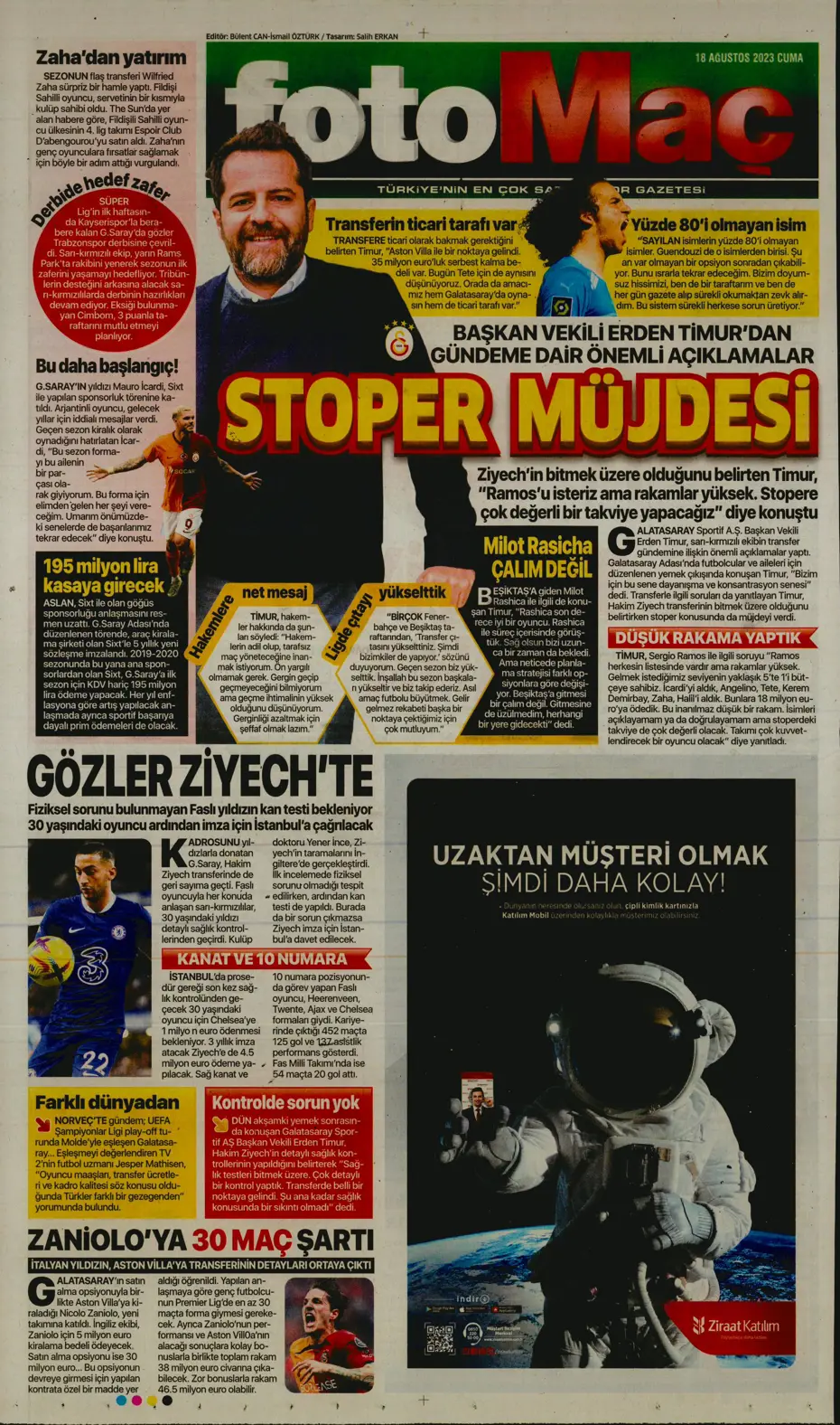 "Türkler geliyor" | Sporun Manşetleri (18 Ağustos 2023) - 18 "Türkler geliyor" | Sporun Manşetleri (18 Ağustos 2023) - 18