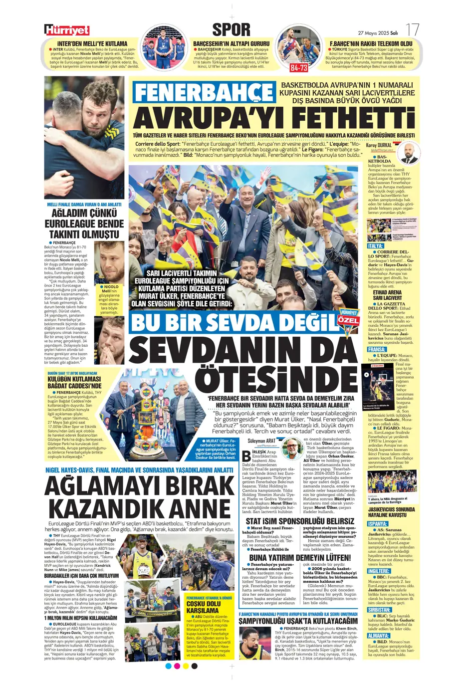 "Fenerbahçe'ye tarihi şok" | Sporun manşetleri - 18