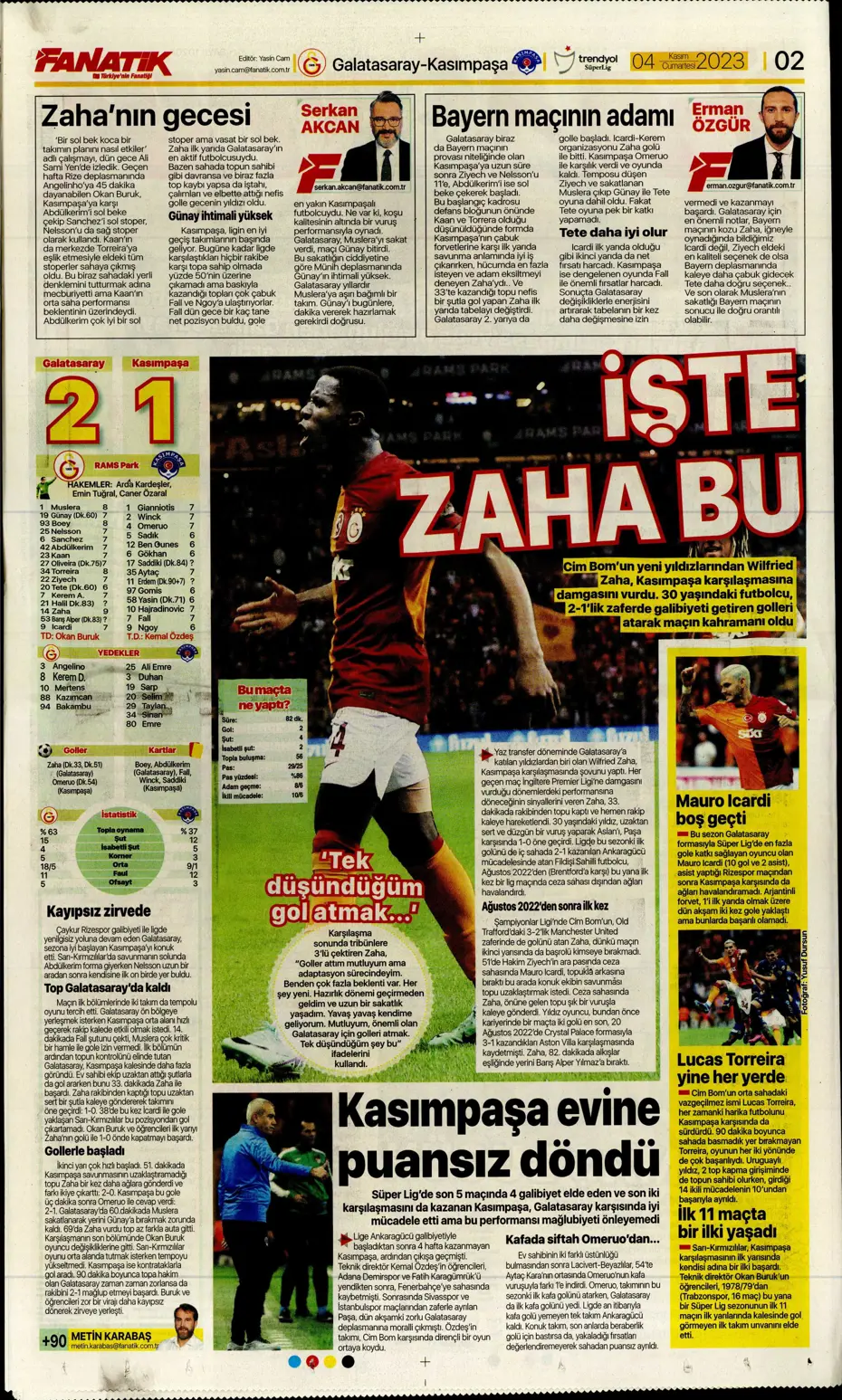 "Derbinin şifresi ilk çeyrek" | Sporun manşetleri (4 Kasım 2023) - 4