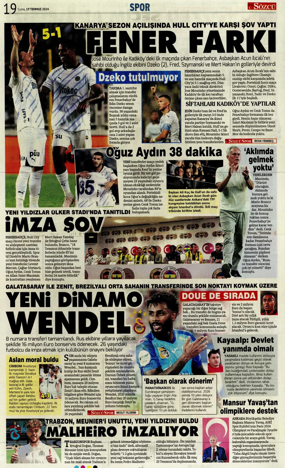 "Doue'nin vizesi Drogba'dan" | Sporun manşetleri (19 Temmuz 2024) - 30 "Doue'nin vizesi Drogba'dan" | Sporun manşetleri (19 Temmuz 2024) - 30