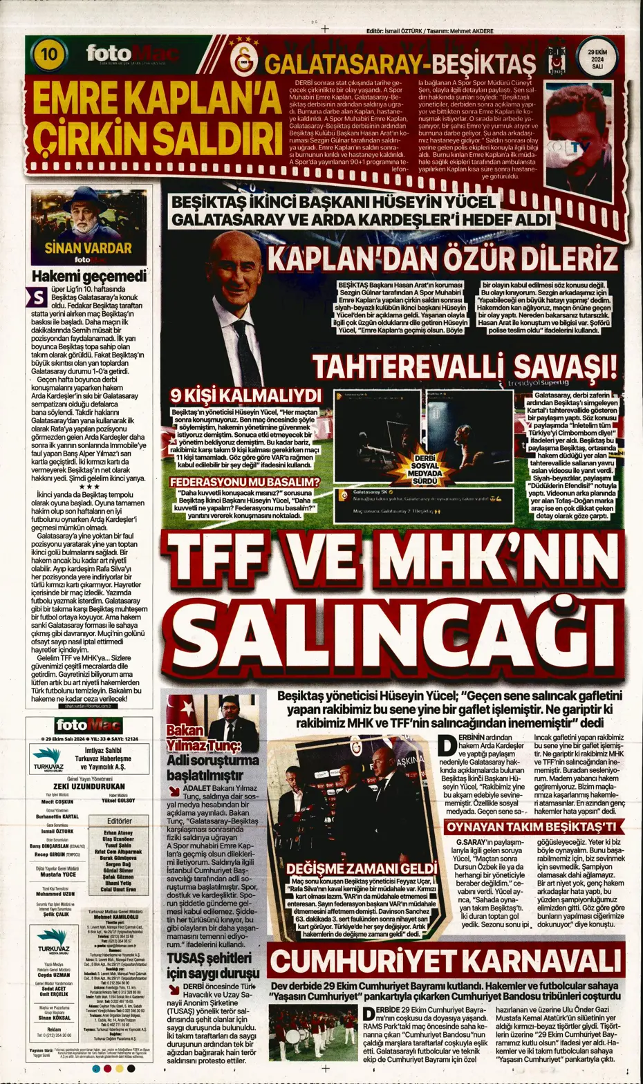 "Cimbom zirvede tek başına" | Sporun manşetleri (29 Ekim 2024) - 13 "Cimbom zirvede tek başına" | Sporun manşetleri (29 Ekim 2024) - 13