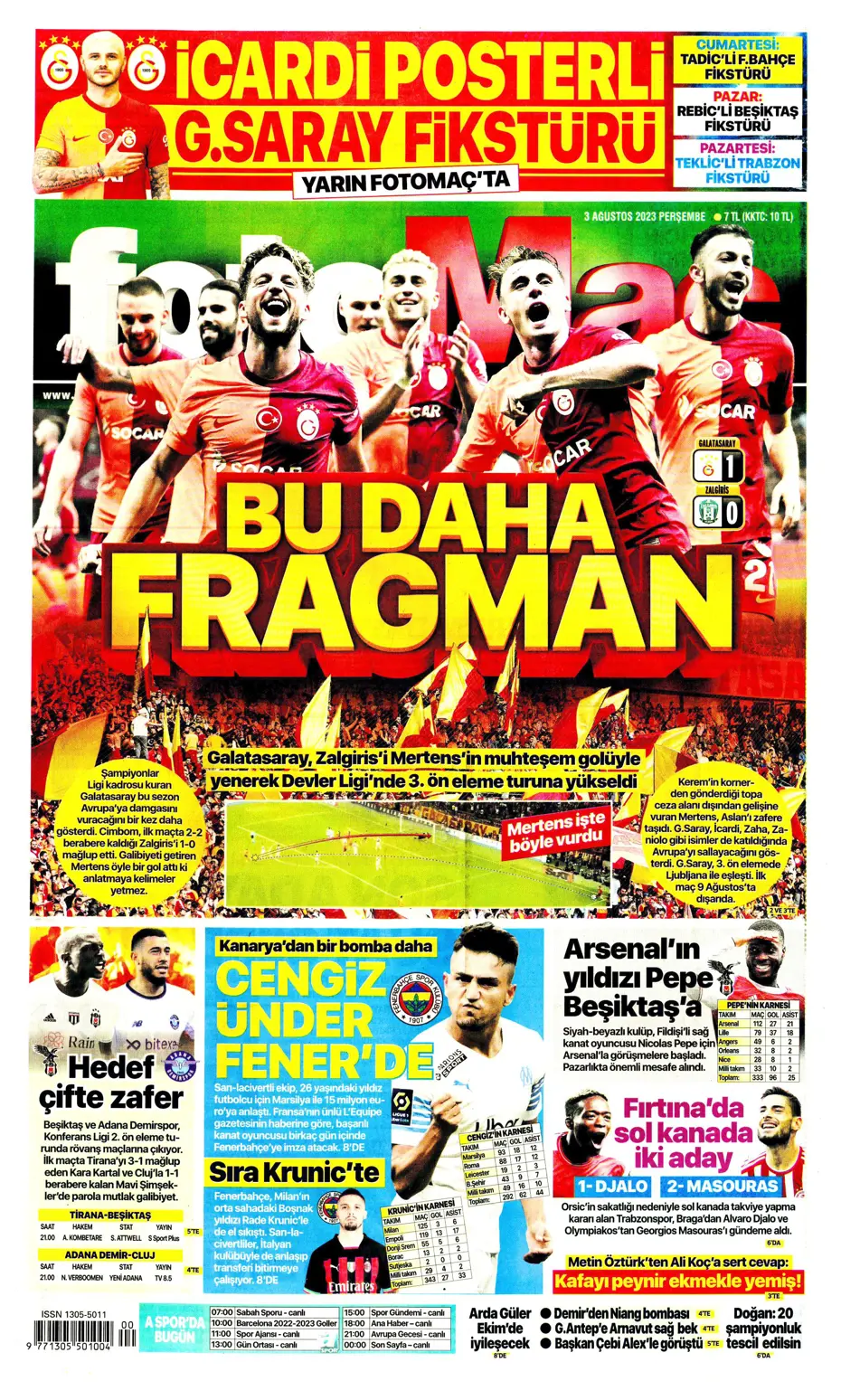 "Adım adım Devler Ligi'ne" | Sporun Manşetleri - 9