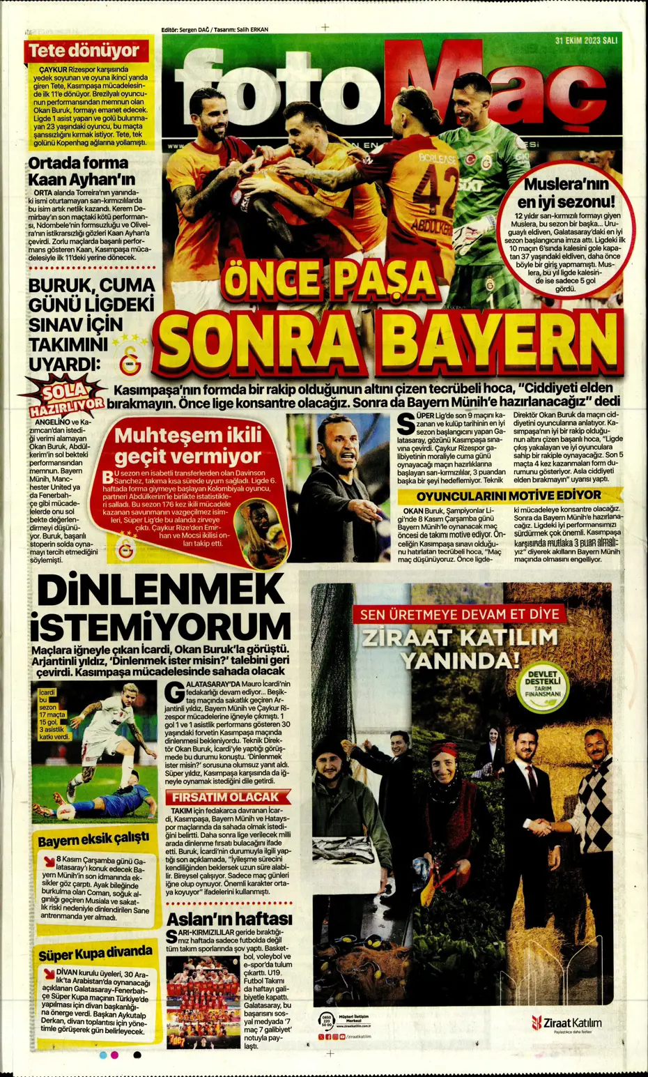 "Ne Bayern ne Barça en büyük Kanarya" | Sporun manşetleri (31 Ekim 2023) - 17