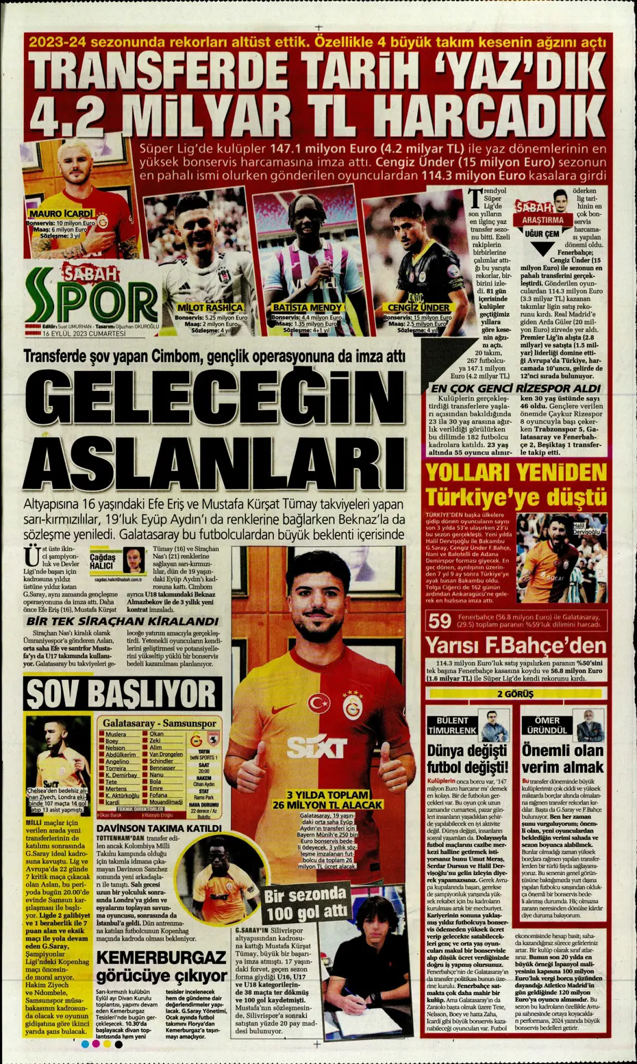 "Süper Lig'de transfer rekoru" | Sporun Manşetleri - 29