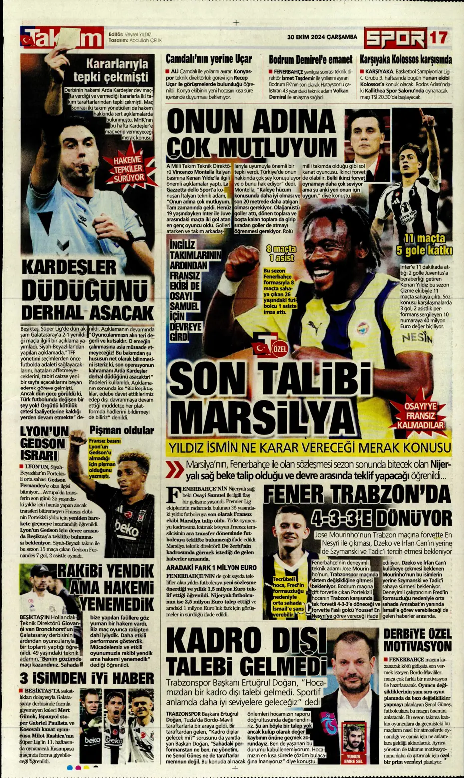 "Anderson Talisca atağı" | Sporun manşetleri - 31