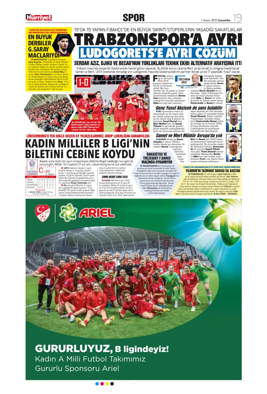 "Krunic Fenerbahçe'ye kaldı" | Sporun manşetleri (1 Kasım 2023) - 20