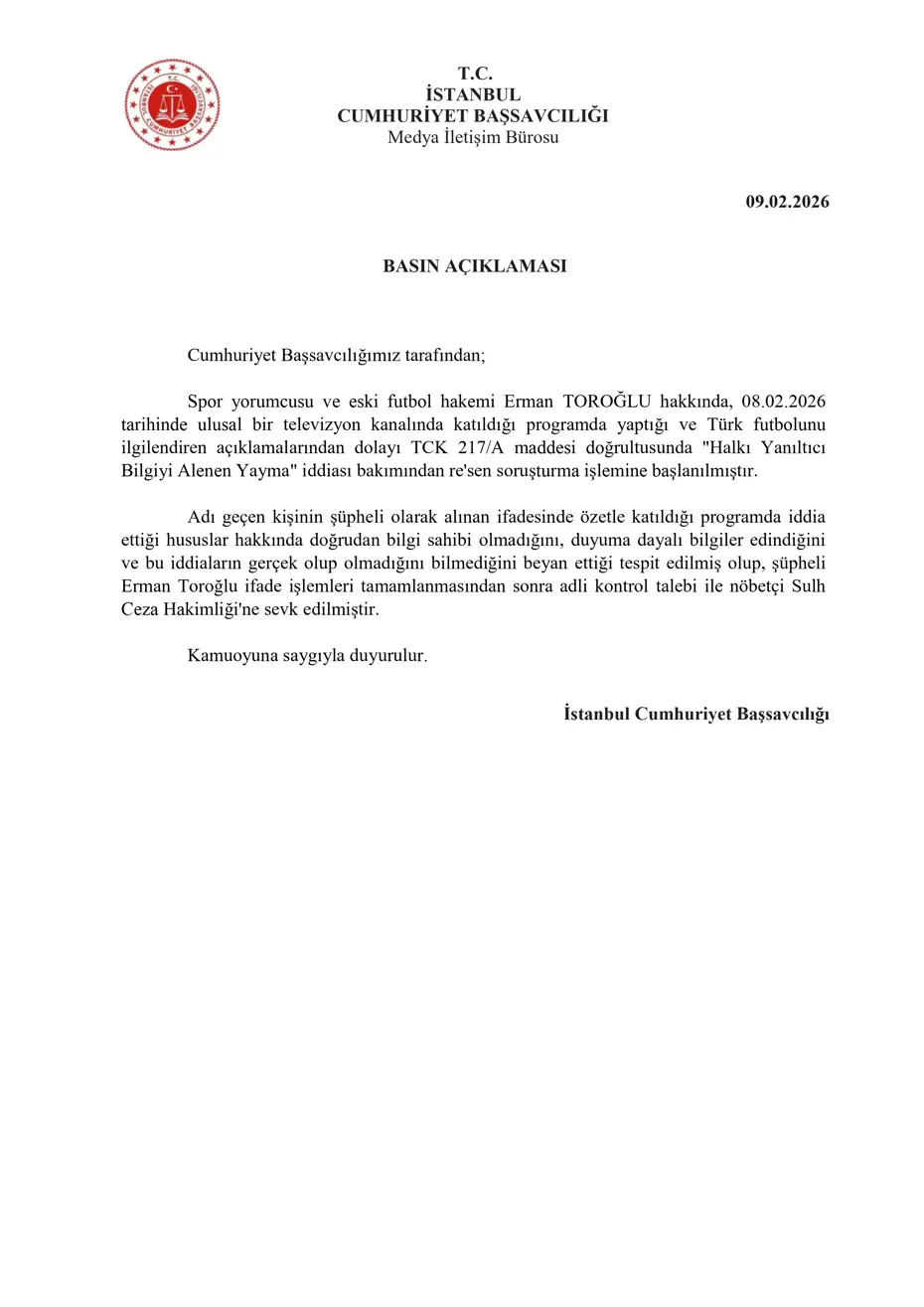 İstanbul Cumhuriyet Başsavcılığı, Erman Toroğlu hakkında soruşturma başlattı - 3