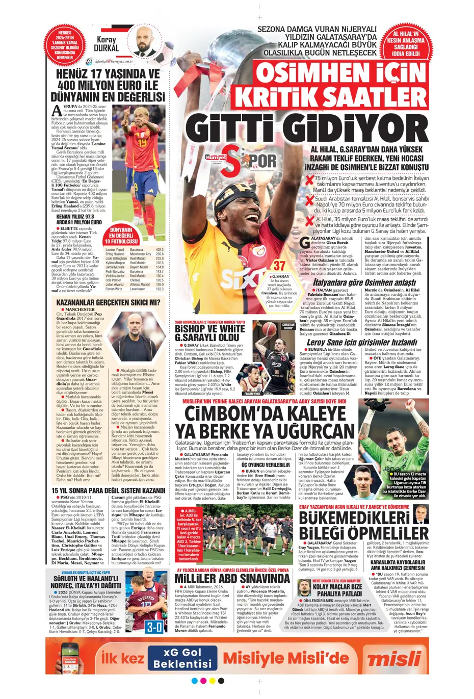 "Osayi, Beşiktaş'a doğru" | Sporun manşetleri (7 Haziran 2025) - 16