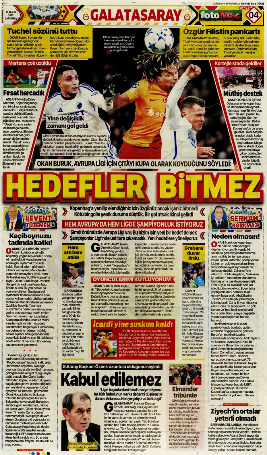"Aslan'ın yeni yeri Avrupa Ligi" | Sporun manşetleri (13 Aralık 2023) - 11