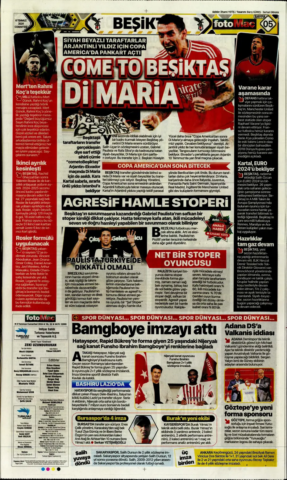 "Avrupalı selam dur! Türkler geliyor" | Sporun manşetleri (6 Temmuz 2024) - 14