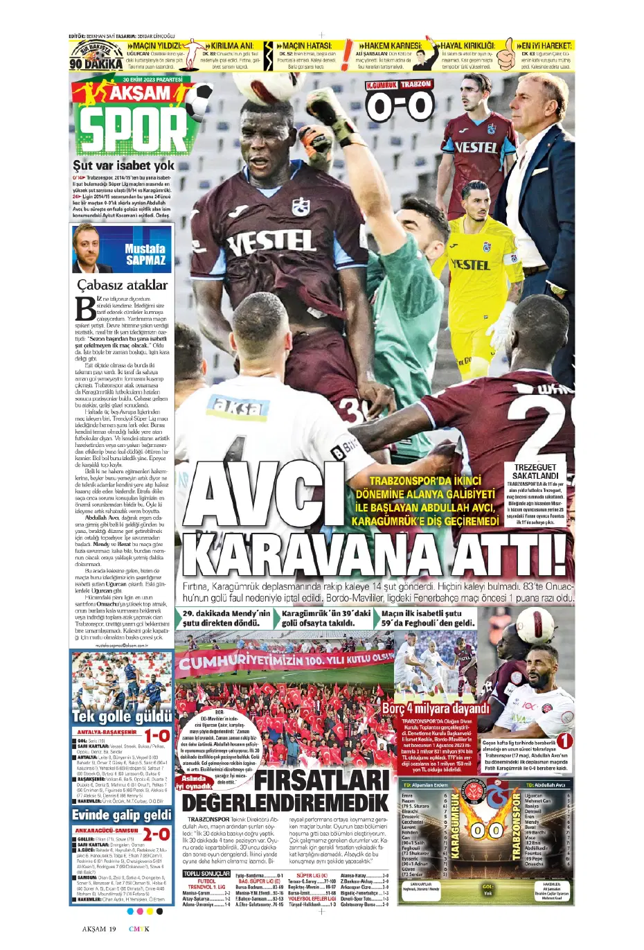 "Fenerbahçe kasırgası" | Sporun manşetleri (30 Ekim 2023) - 5