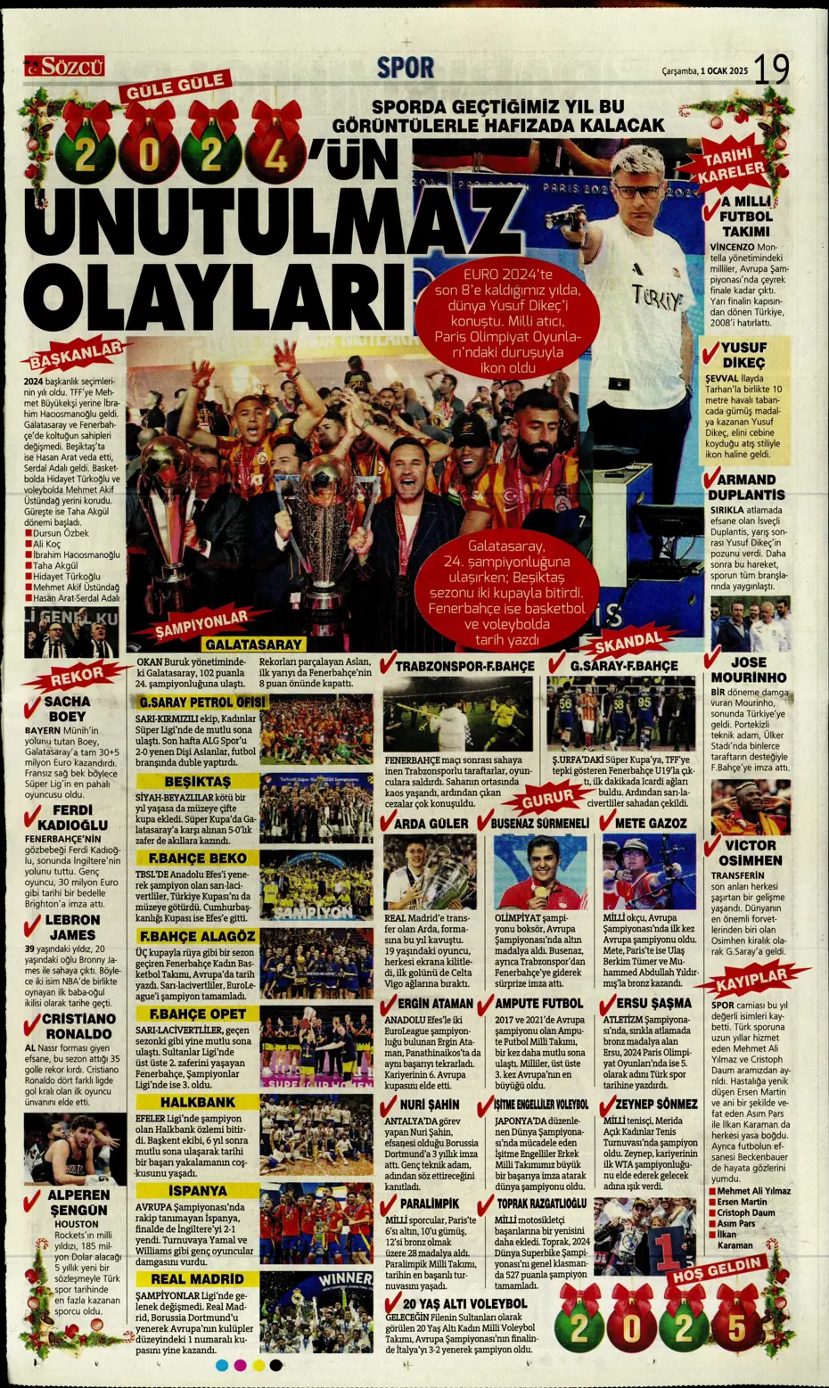 "Sergen Yalçın ve ekibi cumartesi başlıyor" | Sporun manşetleri (1 Ocak 2025) - 29