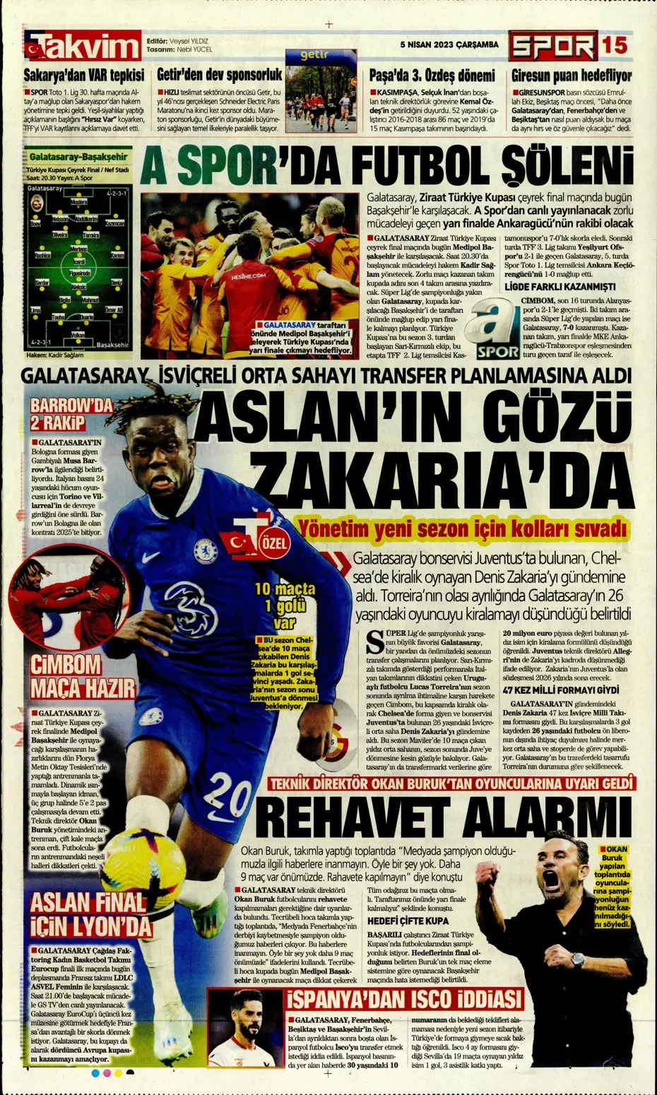 "Dünyada kimse buna penaltı demez" - Sporun manşetleri (5 Nisan 2023) - 30 "Dünyada kimse buna penaltı demez" - Sporun manşetleri (5 Nisan 2023) - 30