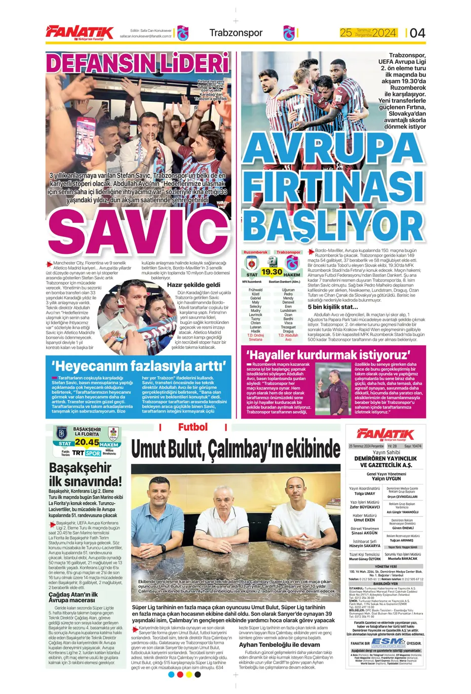 "Fenerbahçe'de sıra geldi orta saha transferine" | Sporun manşetleri - 6 "Fenerbahçe'de sıra geldi orta saha transferine" | Sporun manşetleri - 6
